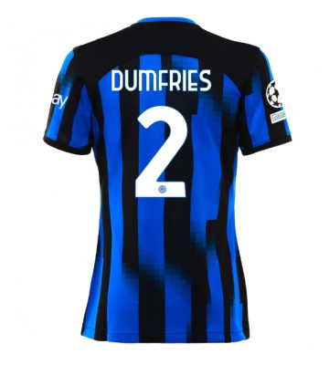 Inter Milan Denzel Dumfries #2 Hemmatröja Dam 2023-24 Kortärmad